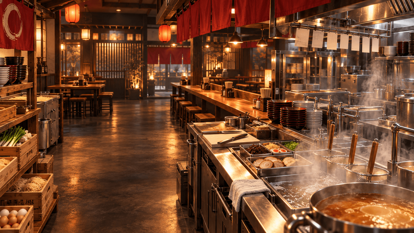 Japanese ramen shop interior